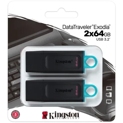 USB флеш накопичувач Kingston 2x64GB DT Exodia Black+Blue USB 3.2 (DTX/64GB-2P) Вінниця