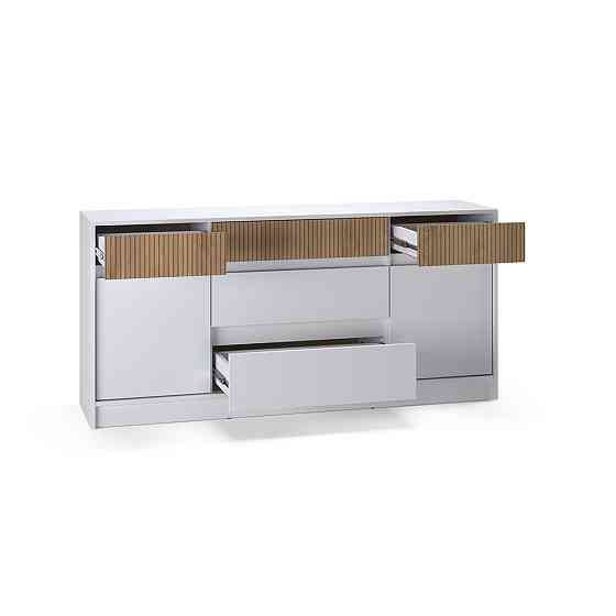 Большой комод с дверями и ящиками Эверест Стайл-1600 160,2х39х75,4 см Нимфея Альба (белый)/Канелла (DTM-073571) Днепр