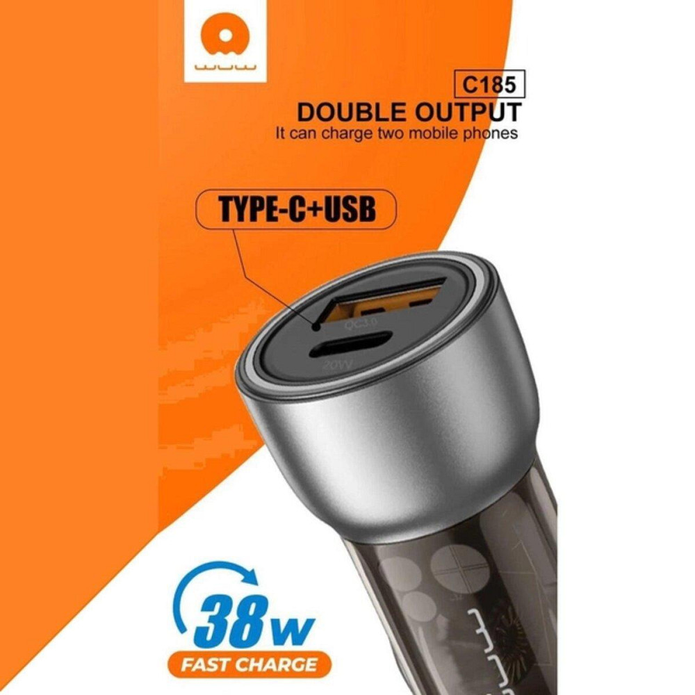 Автомобильное зарядное устройство WUW-C185 PD20W+QC3.0 black 6972573335466 Одесса - изображение 2