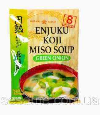 Суп Мисо быстрого приготовления с зеленым луком Enjuku Koji Miso Soup green onion HIKARI MISO 153 г  Харьков