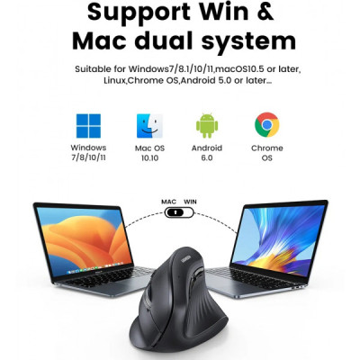 Мишка Ugreen MU008 Vertical Wireless Black (25444) Вінниця - фото 10