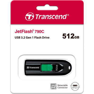 USB флеш накопичувач Transcend 512GB JetFlash 790C USB 3.1 Type-C (TS512GJF790C) Вінниця - фото 7