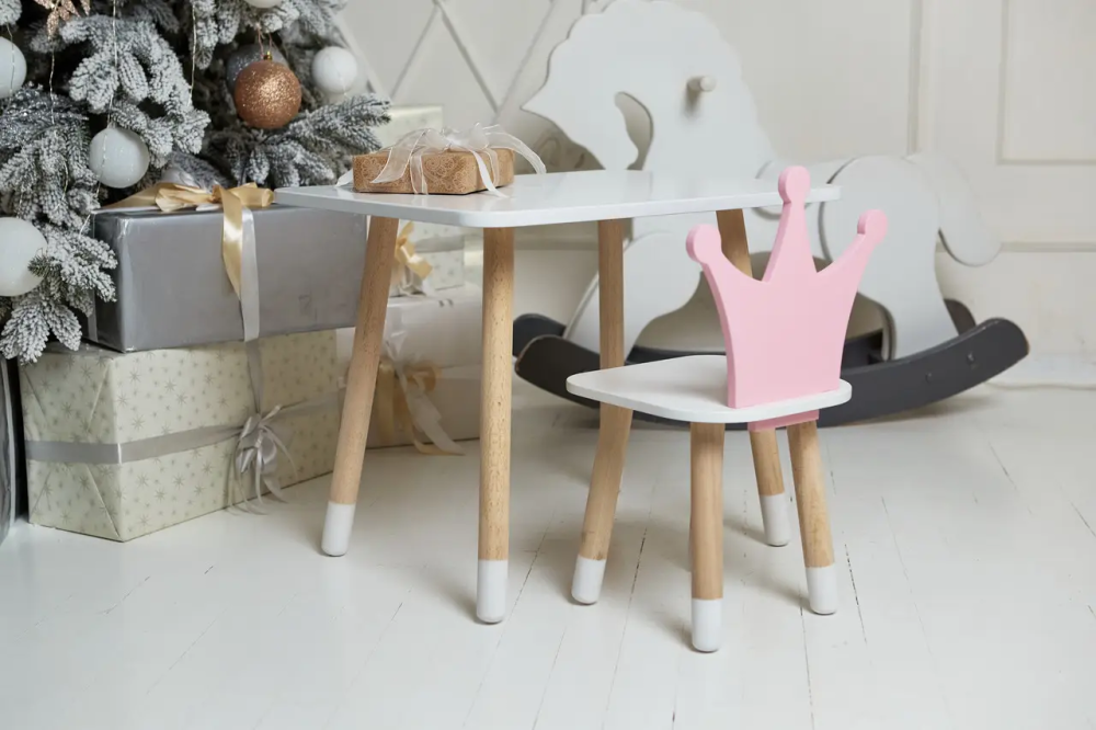 Детский прямоугольный столик (Белый) и стульчик Корона (Белая) Винница - изображение 5