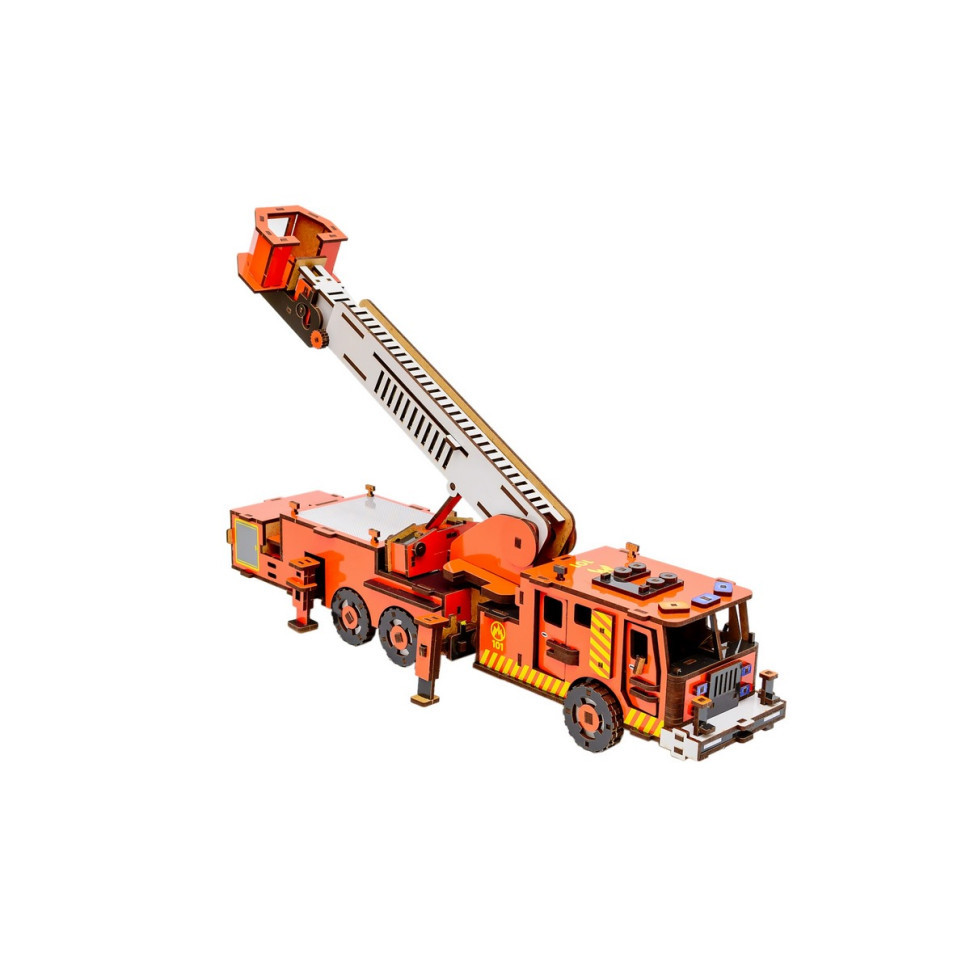 Дерев'яний 3D конструктор "Пожежна машина" Puz-00921, 318 деталей Вінниця - фото 4