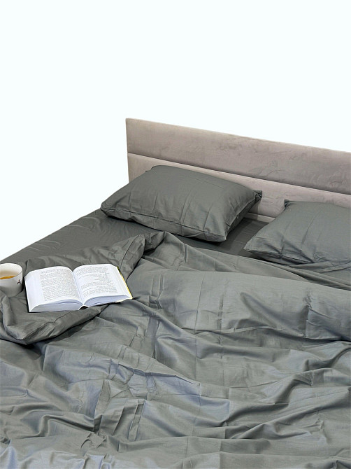 Ecotton Комплект наволочок Ecotton 70х70 см із сатину 2 шт (арт. 17-4402 Natural Grey) темно-сі Коломыя - изображение 1