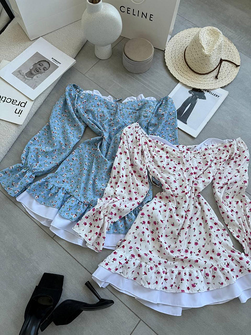 Женское стильное мини-платье  штапель, софт Белый, 44/46 Одесса - изображение 3