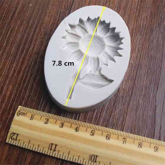 Молд силиконовый Подсолнух 78 на 53 мм серый Киев