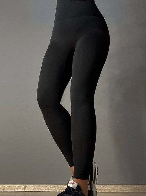 Лосини жіночі You Are Peri 24052 утеплені на флісі пуш ап з написом чорні, чорний, M Київ - фото 16