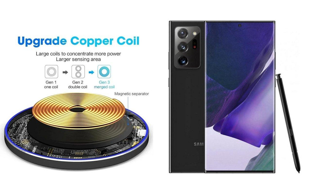 Бездротовий зарядний пристрій Copper до 30W для Motorola Moto Edge 60 Pro, USB-C, LED Київ - фото 2