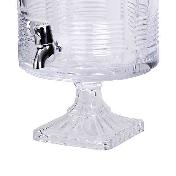 Yiwu Лимонадниця з краном на підставці скляна 4,5 л прозора HP-19-2 Коломия