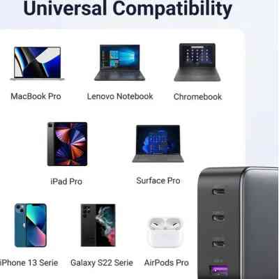 Зарядное устройство Ugreen 4xUSB 100W (3xUSB-C+USB-A) Gan Tech Fast GAN Charger black CD226 (40747) Винница