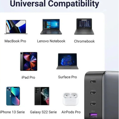 Зарядное устройство Ugreen 4xUSB 100W (3xUSB-C+USB-A) Gan Tech Fast GAN Charger black CD226 (40747) Винница - изображение 5