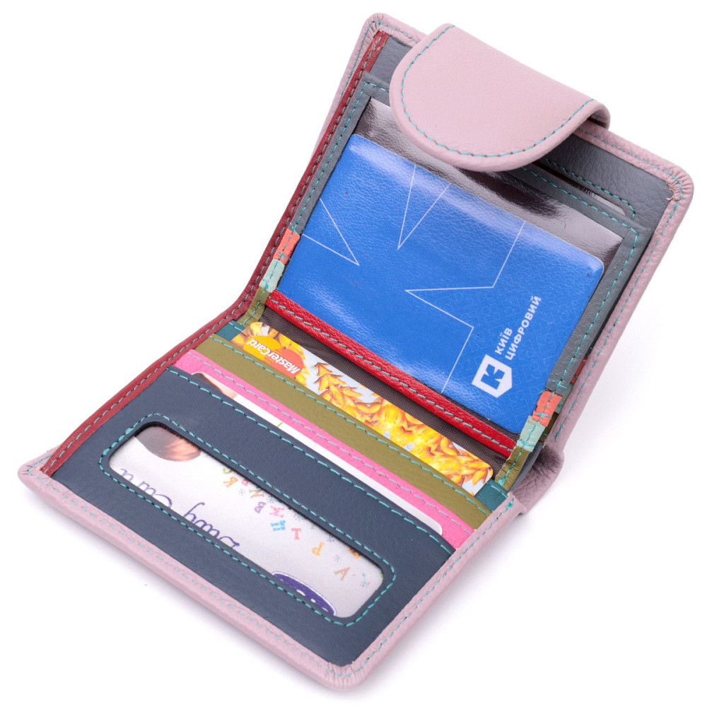 Портмоне з монетницею зовні для стильних жінок шкіряне Бежевий (ST Leather) Київ - фото 10