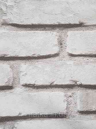 Шпалери вініл на флізеліні гарячого тиснення DU&KA Natura1.06х10 під цеглу структурні білі сірі з глянцем Київ