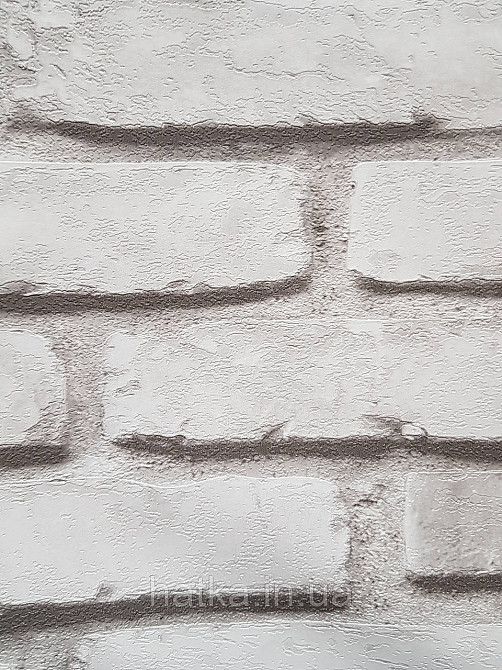 Шпалери вініл на флізеліні гарячого тиснення DU&KA Natura1.06х10 під цеглу структурні білі сірі з глянцем Київ - фото 1