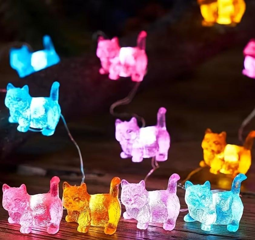 Гірлянда Коти 1,7 м 20 LED, світлодіодна гірлянда на батарейках для кімнати та декору Київ - фото 2