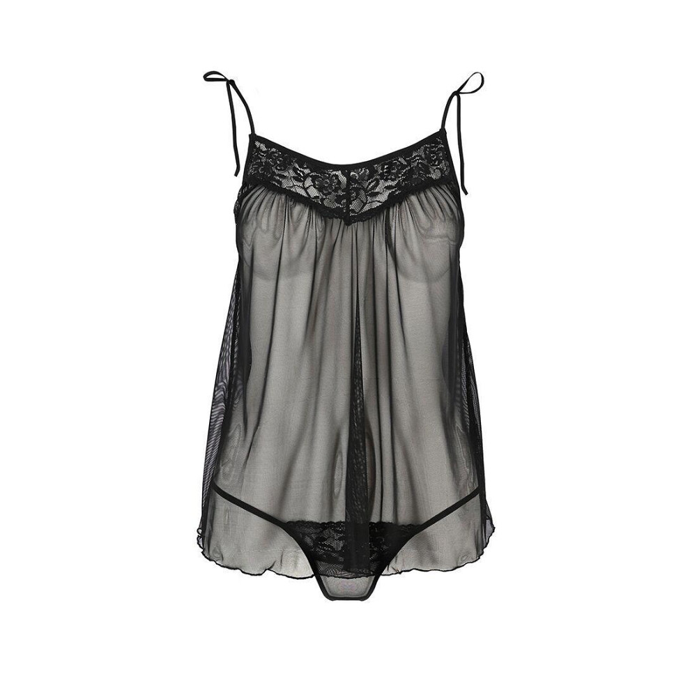 Сорочка прозрачная беби долл Passion MELANIA CHEMISE S/M black (мятая упаковка!!!) Sex Aura Киев - изображение 4