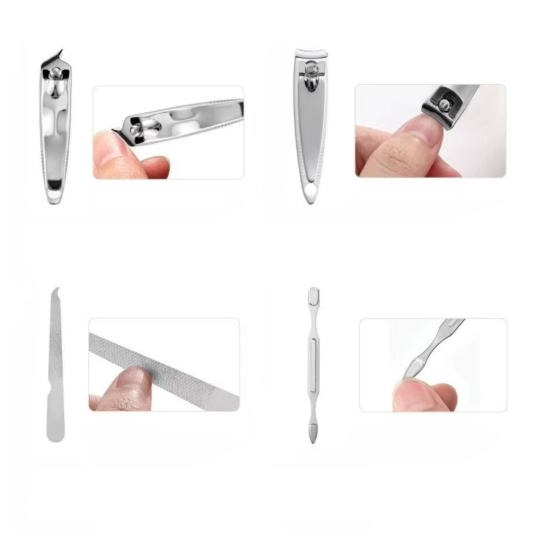 Набір для манікюру і педикюру універсальний набір в чохлі пінцет, пилочка, ножиці 7 шт, колір чорний Кам'янець-Подільський