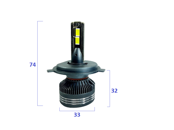 Комплект светодиодных LED ламп Sanvi V2 H4 (P43t) Canbus 65W 16000Lm 5500K 12V Харьков