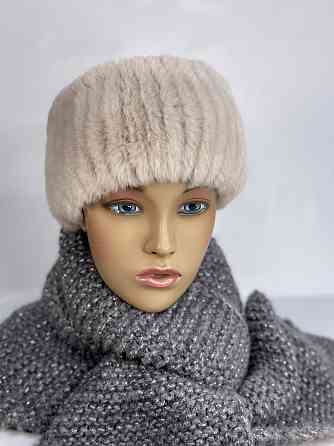 Меховая повязка на голову Пудровый Харьков