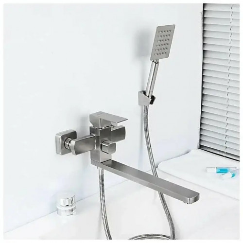 Змішувач для ванни з душовим гарнітуром Frap H802 F22802 сатин Київ - фото 3