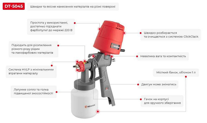 Фарбопульт електричний INTERTOOL DT-5045 Коломия - фото 11