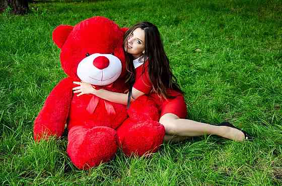 М'яка  іграшка подарунок на 8 березня плюшевий ведмедик Рафаель 160 см Червоний Тернопіль