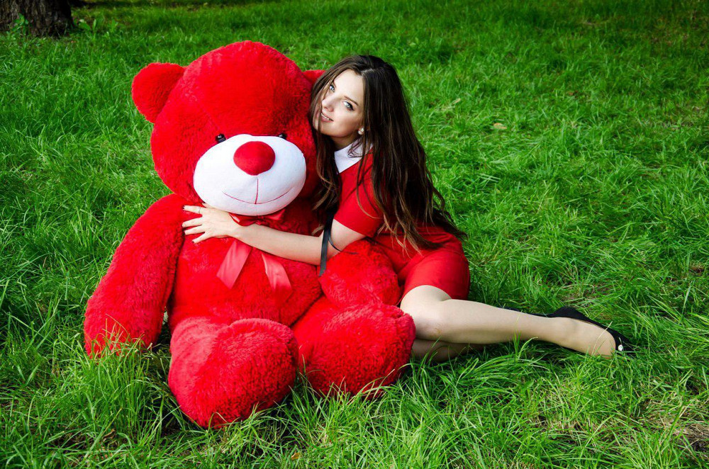 М'яка  іграшка подарунок на 8 березня плюшевий ведмедик Рафаель 160 см Червоний Тернопіль - фото 4