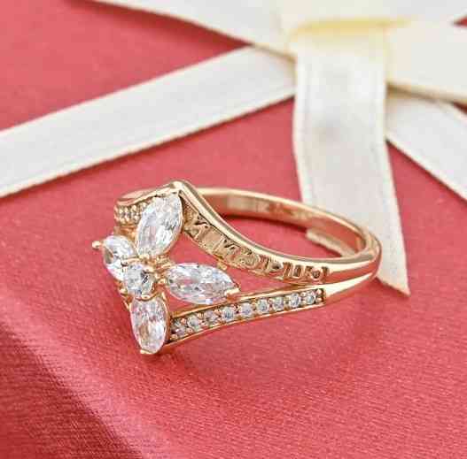 Кольцо Xuping 14272, 18 размер (ширина 13мм), белые фианиты, позолота РО Киев