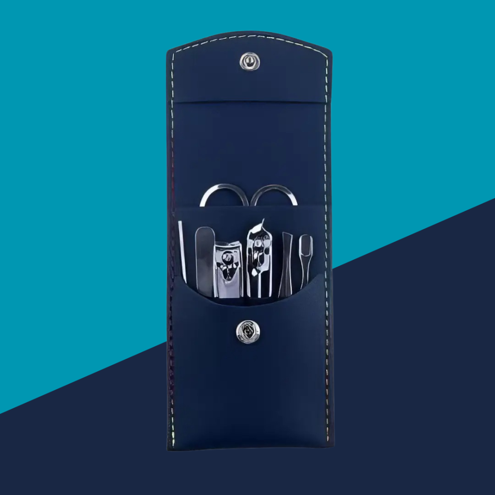 Набор для маникюра и педикюра универсальный набор в чехле пинцет,пилочка,ножницы 7 шт, цвет синий Каменец-Подольский - изображение 1