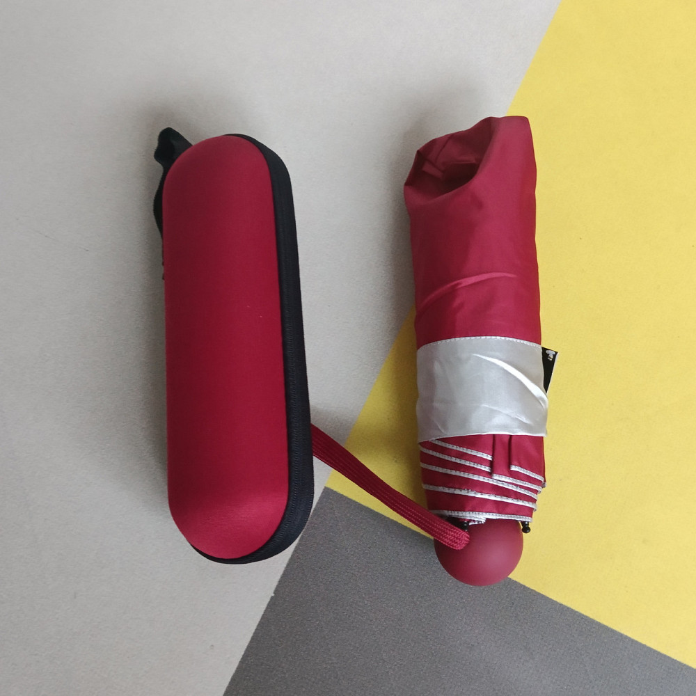 Парасолька міні капсула з футляром червоний Київ - фото 5