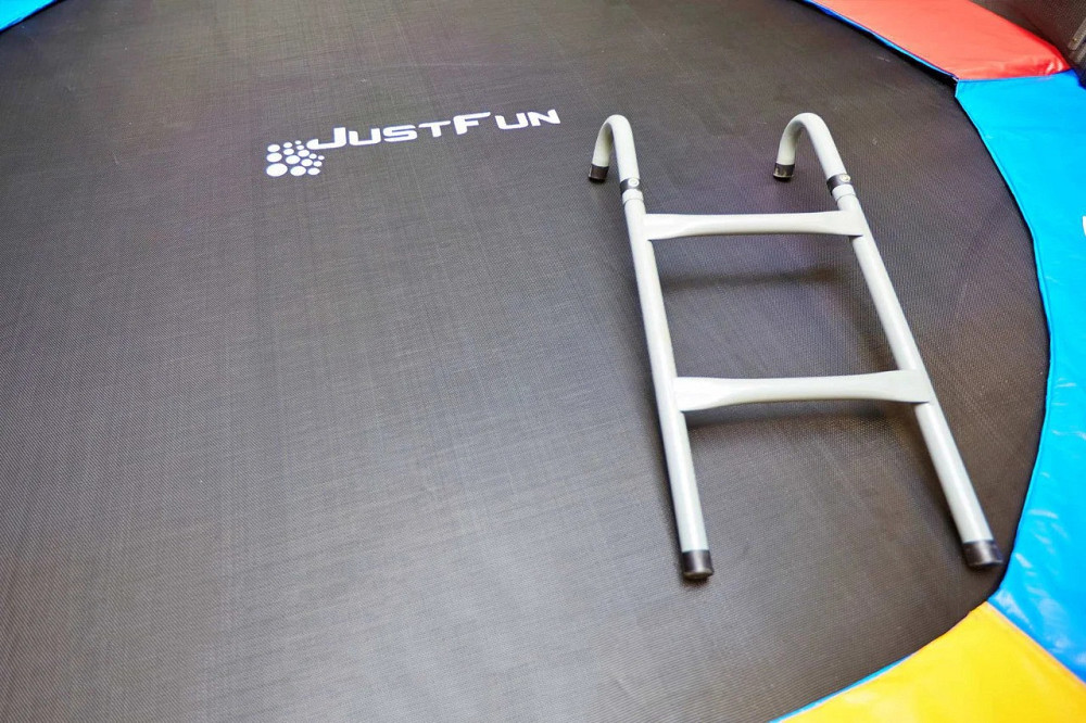 Батут 252 см Just Fun для дітей і дорослих з захисною сіткою і драбиною Різні кольори Київ - фото 7