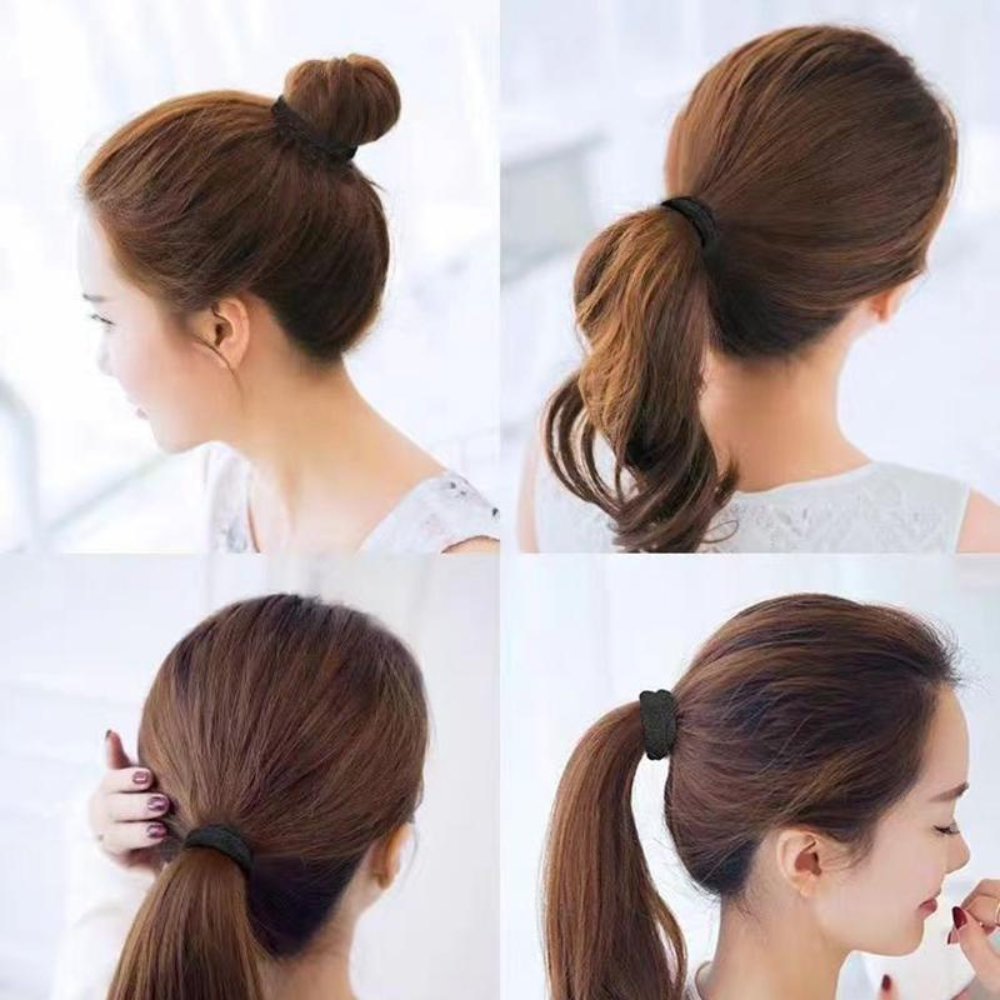 Набор женских резинок для волос,пучков,хвостов мягкие 50 шт,прочные,спандекс эластичные,однотонные чёрные Каменец-Подольский - изображение 7