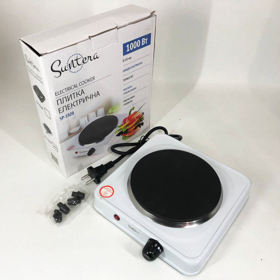 Плита для приготування страв Suntera, Електрична плитка одноконфорочна, Зручна портативна плита AL-13 Івано-Франківськ - фото 5