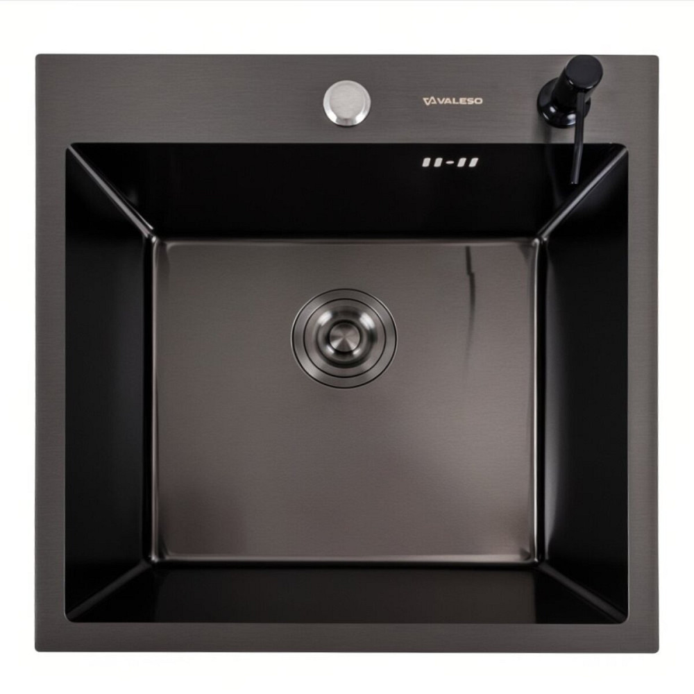 VALESO Кухонна мийка 50*50 PVD чорна Valeso Handmade ECN (2,0/0,5) Коломия - фото 8