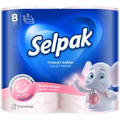 Туалетний папір Selpak Perfumed Пудра 3 шари 8 рулонів (8690530044517) Вінниця