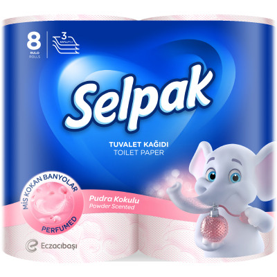 Туалетная бумага Selpak Perfumed Пудра 3 слоя 8 рулонов (8690530044517) Винница - изображение 1