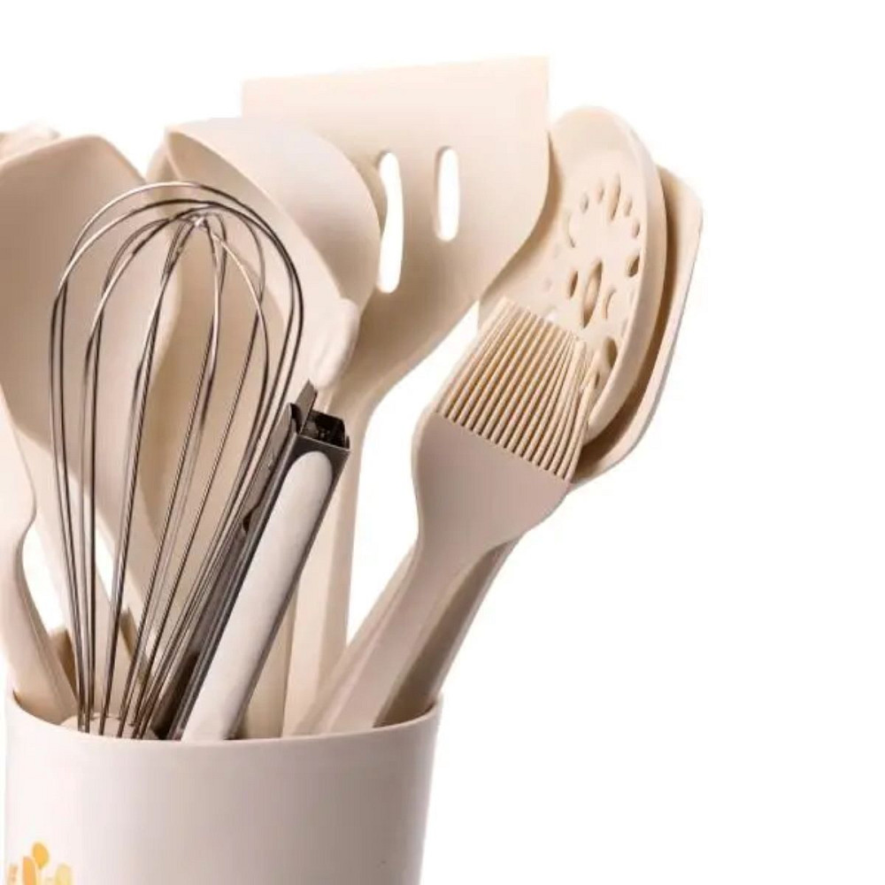 TS Kitchen Набір кухонного приладдя на підставці 12 штук з дерев'яною ручкою YRUR9 Київ - фото 4