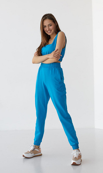 Спортивные штаны женские джогеры Бирюзовый M Харьков - изображение 1
