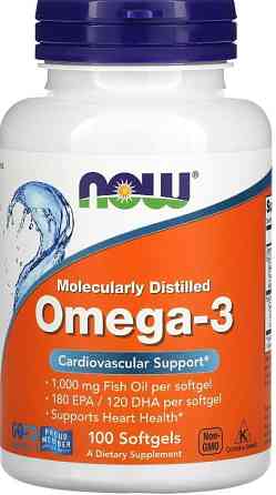 Омега-3 для серця Now Foods Omega-3 180 ЕПК/ 120 ДГК 100 гел капс Київ