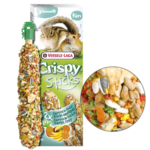Versele-Laga Crispy Sticks Exotic Fruit ВЕРСЕЛЕ-ЛАГА КРИСПИ ЭКЗОТИЧЕСКИЕ ФРУКТЫ лакомство для хомяков, белок 2х55г Киев - изображение 3