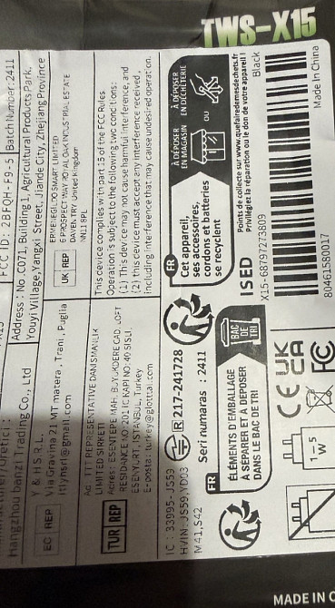 Оригинальные TWS-Х15 беспроводные наушники. Харьков - изображение 1