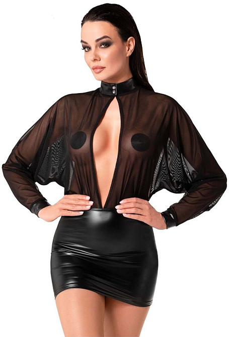 Плаття Noir Handmade F348 Powerwetlook and tulle dress — 3XL Sex Aura Київ - фото 1