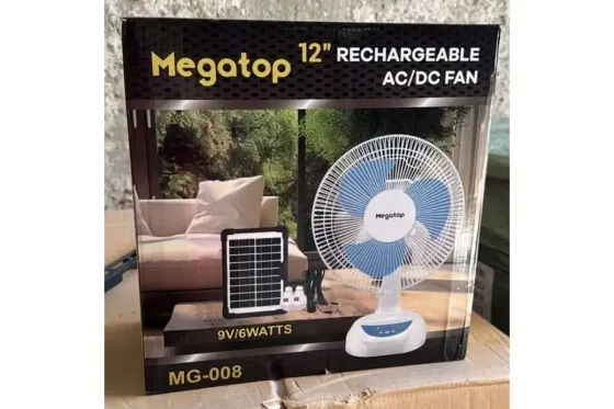 Вентилятор портативный SONALAS SL662 солнечная панель 2 LED лампы 2 скорости автовращение 6Вт USB 9V/4500 мАч Коломия