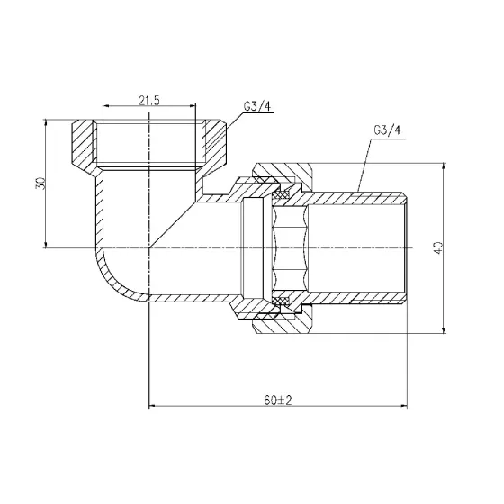 Згін "Американка" Thermo Alliance Forte 3/4" кутовий SF191W20 Київ