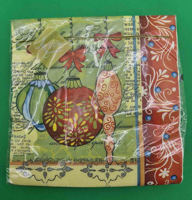 Новогодняя бумажная салфетка (ЗЗхЗЗ, 20шт) LuxyНГ Украшения  для елки (1 пачка) Харьков - изображение 3