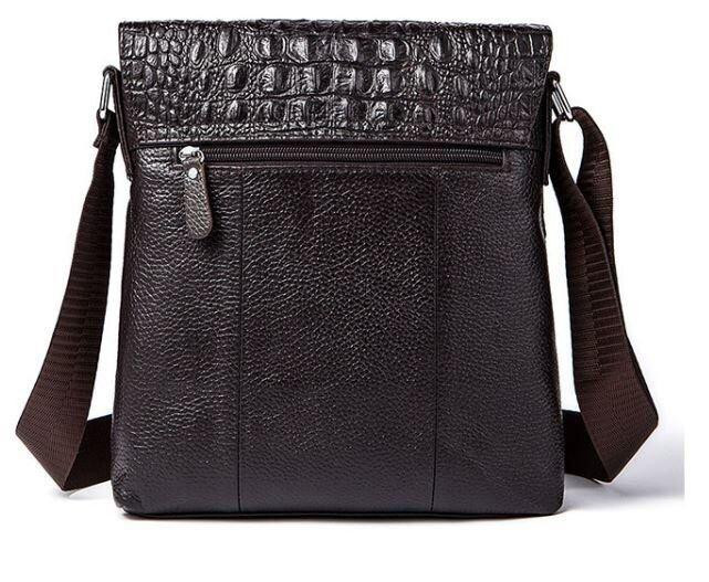 Сумка мужская вертикальная с тиснением под рептилию Коричневая (Vintage) Киев - изображение 2