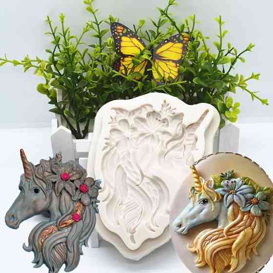 Силіконовий молд Єдиноріг 112 на 71 мм сірий Київ