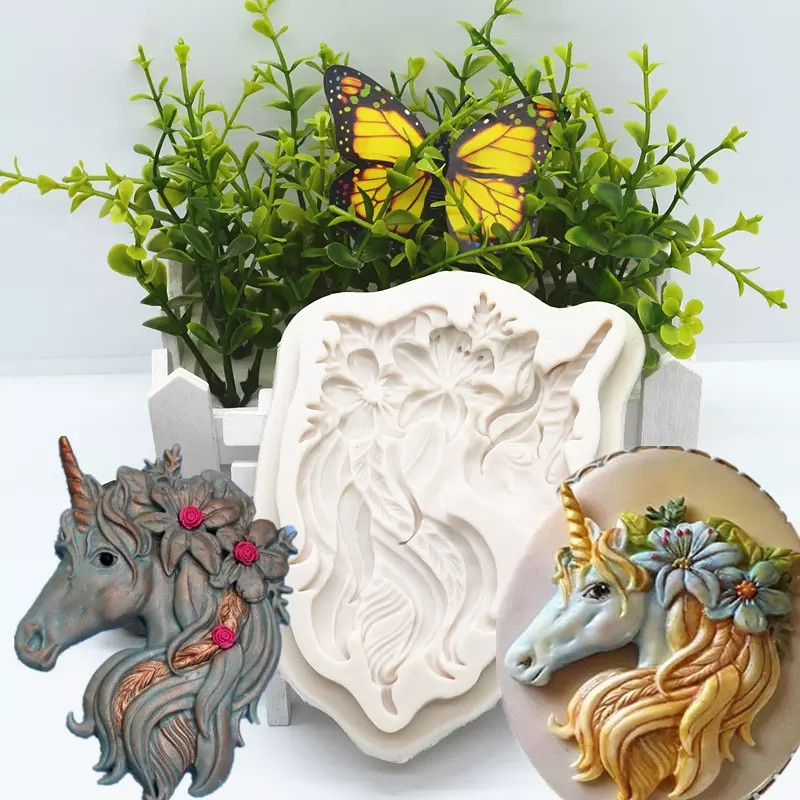 Силиконовый молд Единорог 112 на 71 мм серый Киев - изображение 1