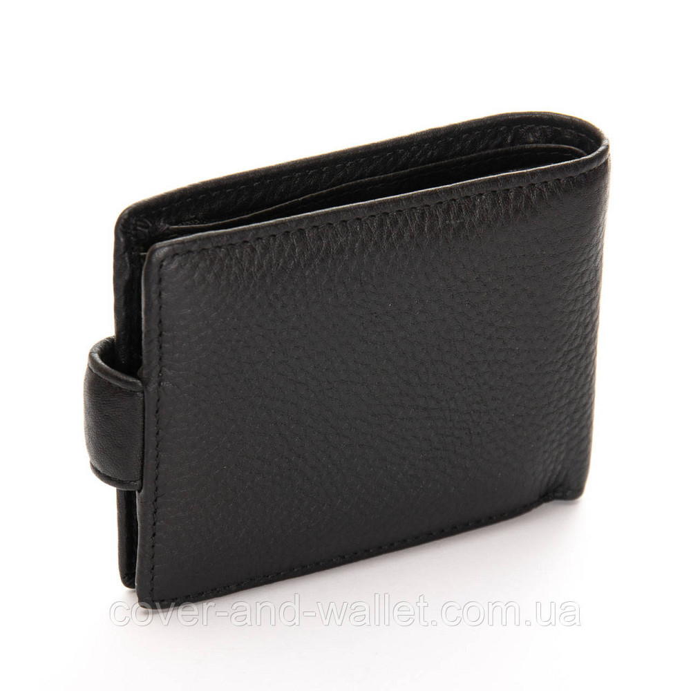 Чоловічий гаманець із затискачем з натуральної шкіри чорного кольору BRETTON Київ - фото 4